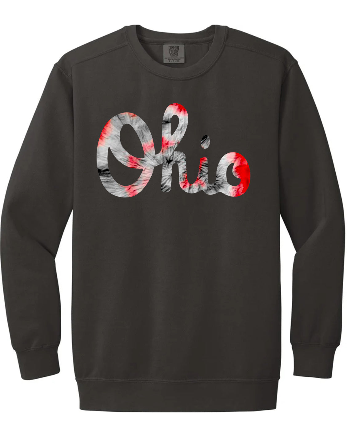 Script Ohio Tie Dye Print 1 Crewneck Premium Comfort Colors Sweatshirt