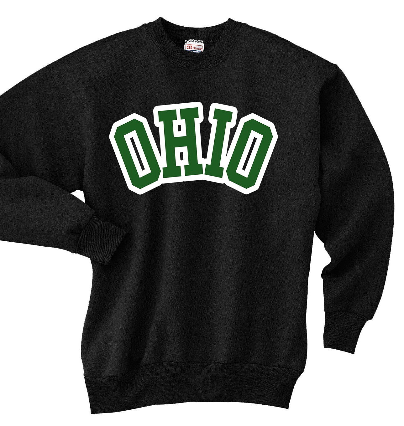 Block Outline Green OHIO Crewneck Sweatshirt