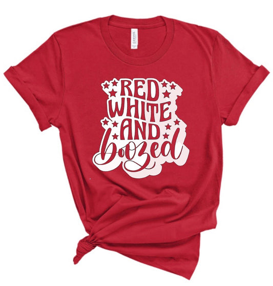 Red, White & Boozed July 4 Bella Canvas T-shirt