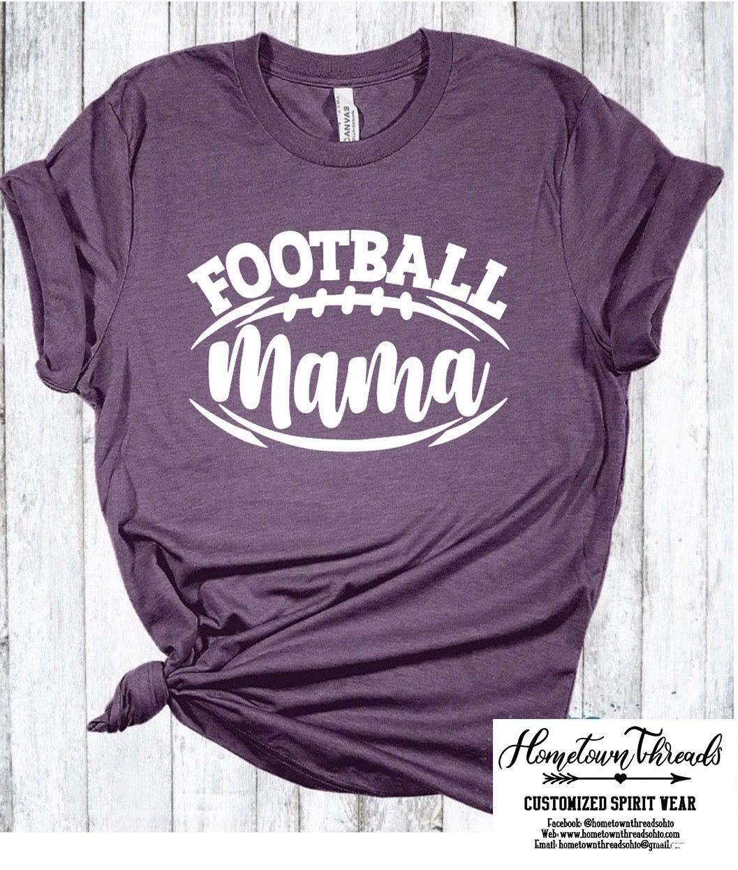 Football Mama Football Bella Canvas T-shirt