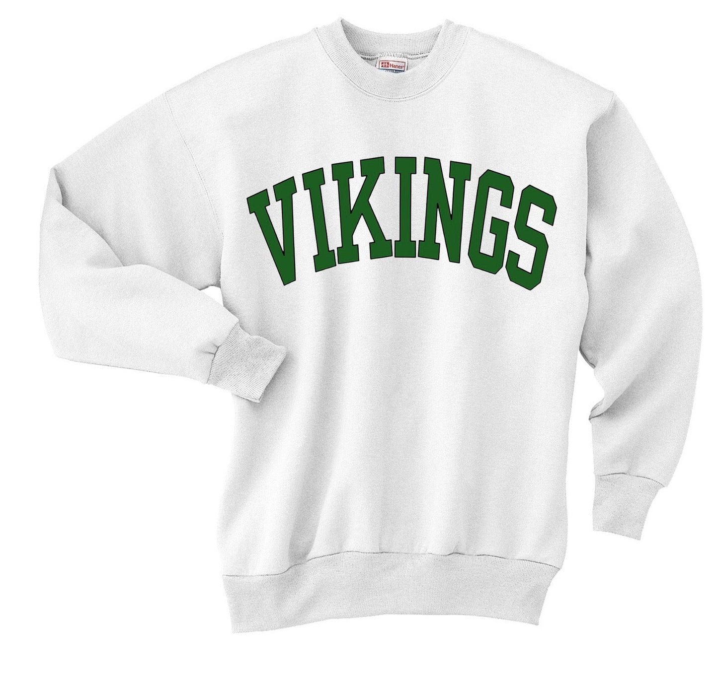 CUSTOMIZABLE School or Mascot Block Font Crewneck Sweatshirt: Pick Shirt Color, Wording & Vinyl Color - JIS