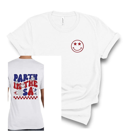 Party in the USA Front/Back Design July 4 Bella Canvas T-shirt