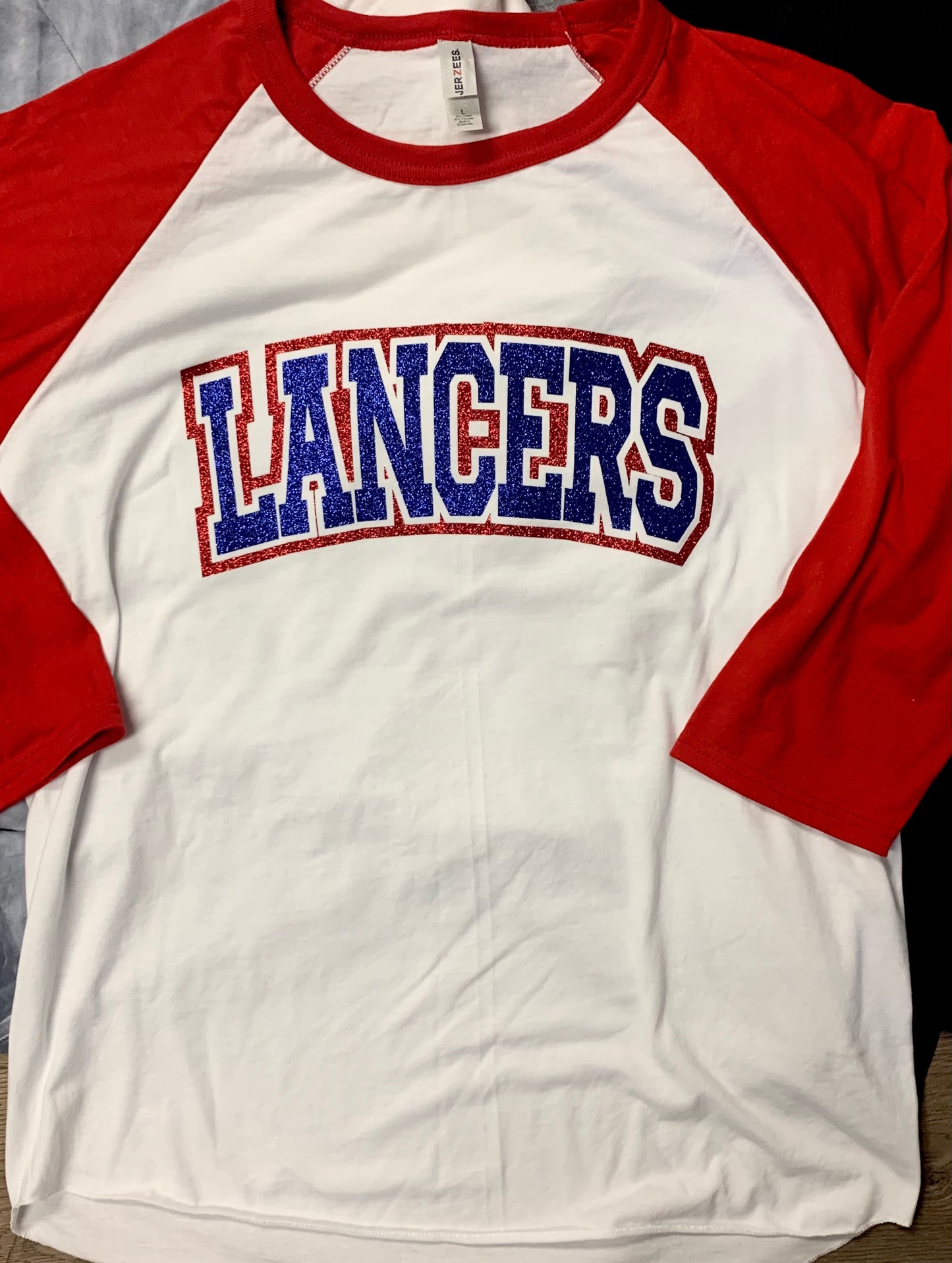 Adult Lakewood Lancers Block Outline Lancers Baseball Tee - JIS