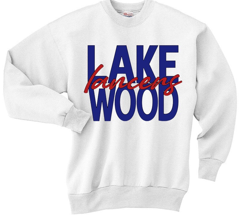Lakewood Lancers Large & Script Font Crewneck Sweatshirt - JIS
