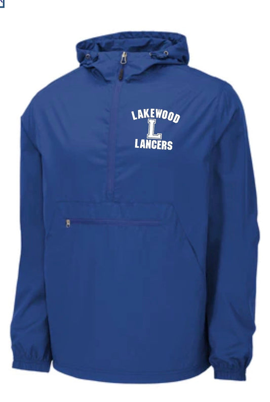 Adult Lakewood Lancers Windbreaker Quarter Zip Hooded Jacket - JIS