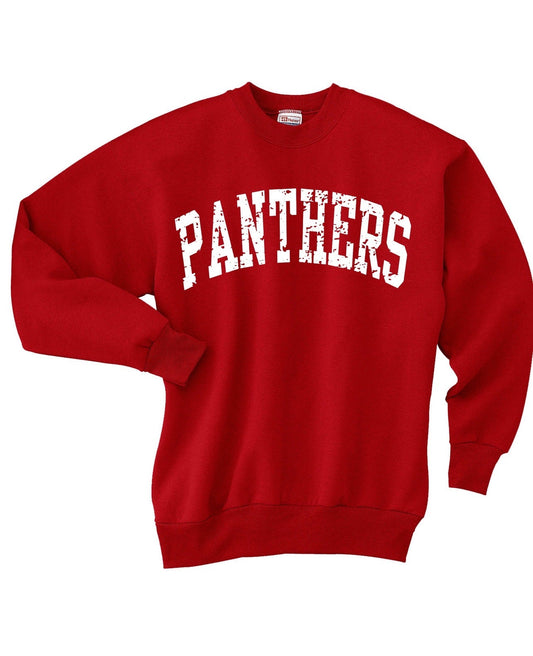 CUSTOMIZABLE School or Mascot Aged Block Font Crewneck Sweatshirt: Pick Shirt Color, Wording & Vinyl Color JIS