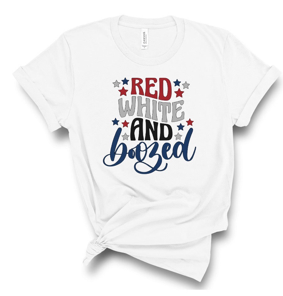 Red, White & Boozed July 4 Bella Canvas T-shirt