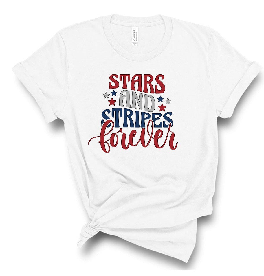 Stars and Stripes Forever July 4 Bella Canvas T-shirt