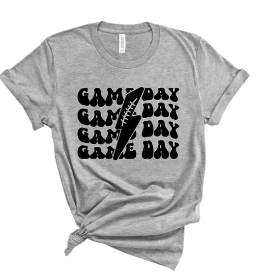 Football Retro Game Day Lightning Bella Canvas T-shirt