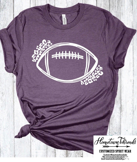 Leopard Football Bella Canvas T-shirt