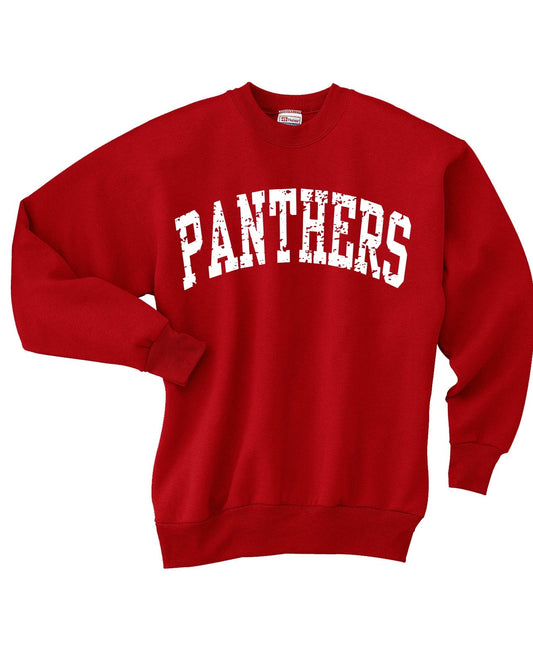 CUSTOMIZABLE School or Mascot Aged Block Font Crewneck Sweatshirt: Pick Shirt Color, Wording & Vinyl Color