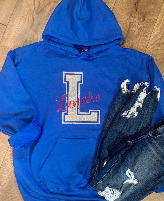 Youth Lakewood Lancers Block L Cursive Lancers Hoodie