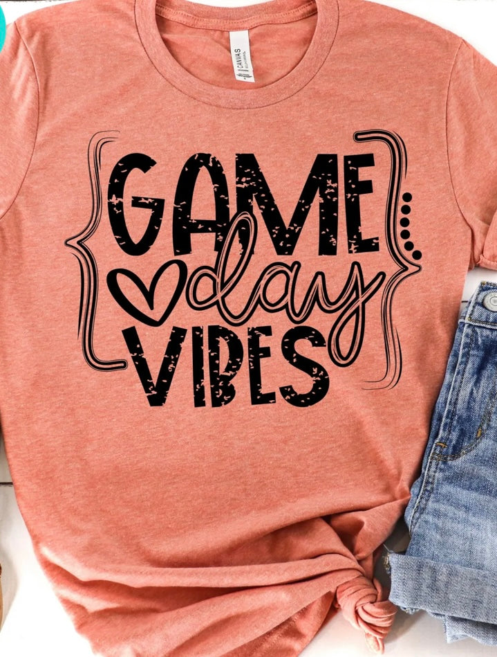 Game Day Vibes Bella Canvas T-shirt - BLACK PRINT