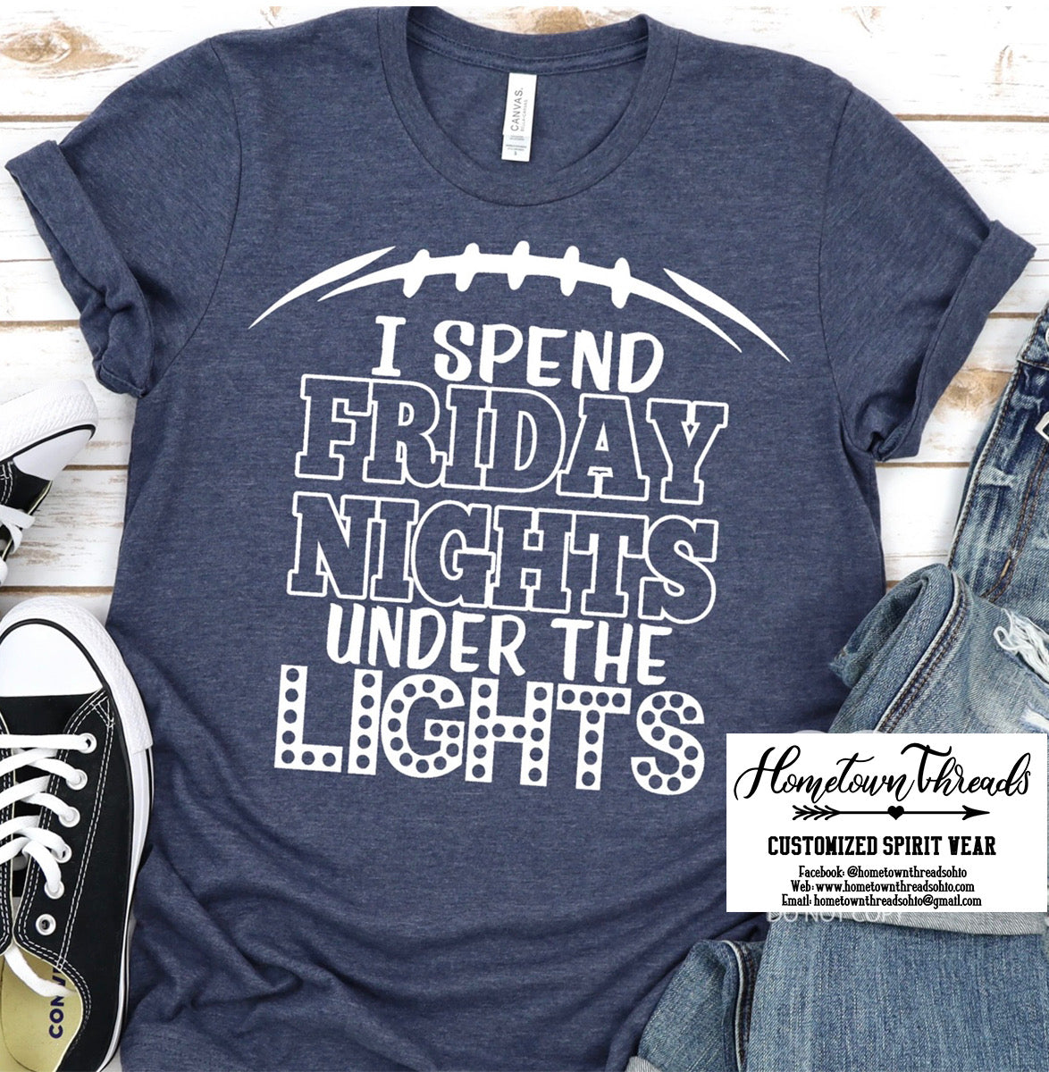 I Spend Friday Nights Under the Lights Bella Canvas T-shirt