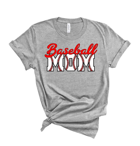 Baseball Mom Lace Letters Bella Canvas T-shirt