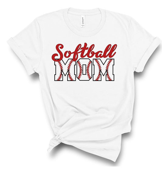 Softball Mom Lace Letters Bella Canvas T-shirt