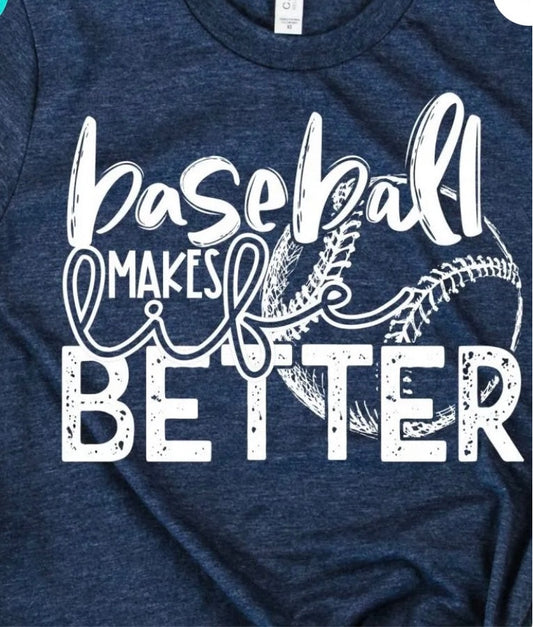 Baseball Makes Life Better Racerback Bella Canvas Tank