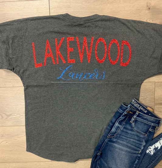 Adult Lakewood Lancers Oversized Long-Sleeve Game Day Jersey