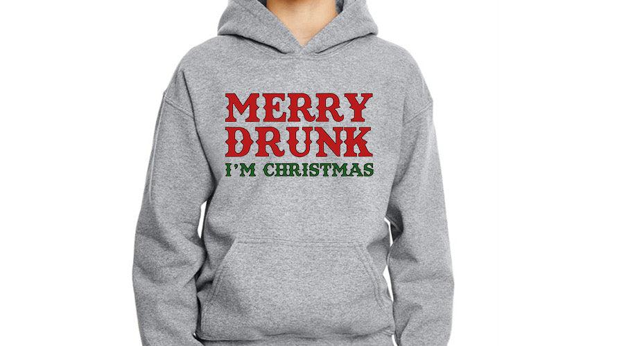 Adult Merry Drunk I’m Christmas Solid Hoodie