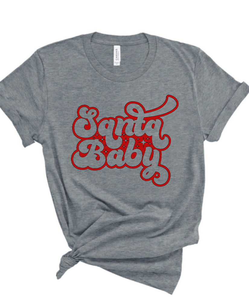 Adult Santa Baby Christmas Bella Canvas T-shirt