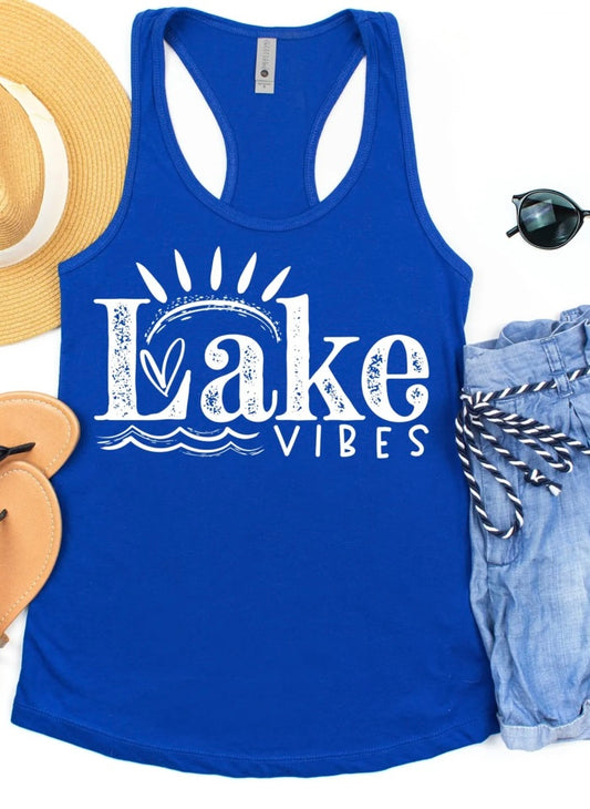 Lake Vibes Racerback Bella Canvas Tank
