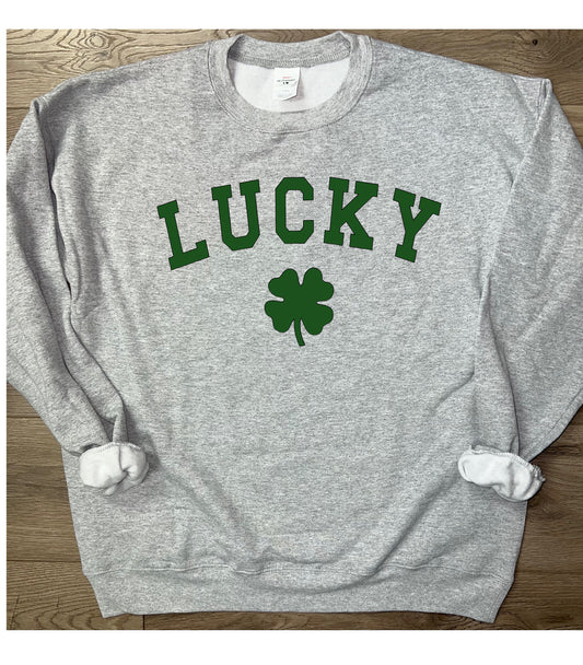 Adult Lucky Clover St. Patrick’s Day Crewneck Sweatshirt