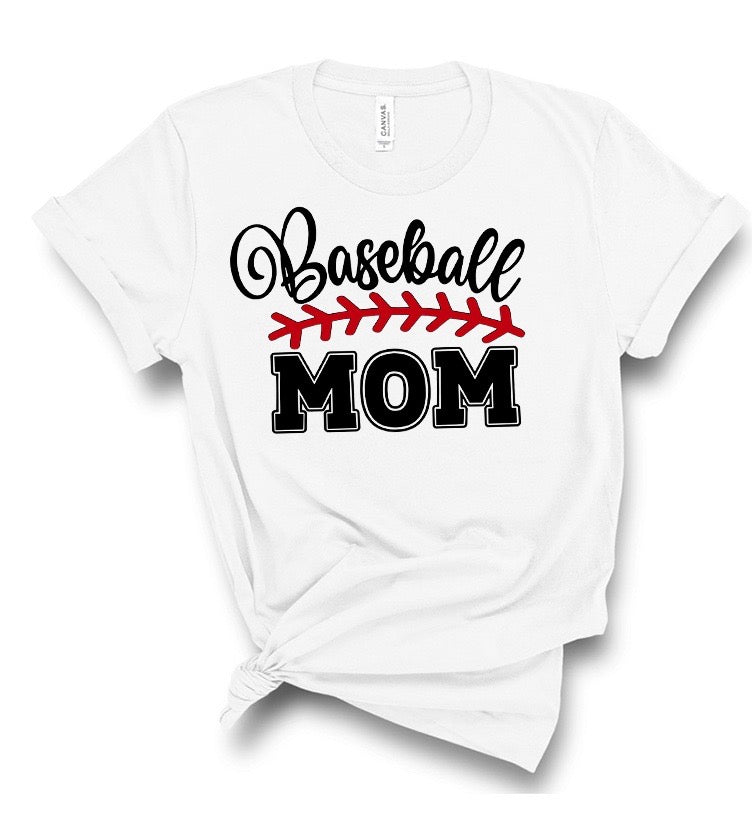 Baseball Mom Baseball Lace Bella Canvas T-shirt