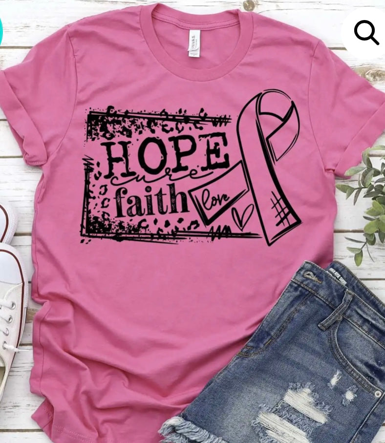 Hope Cure Faith Love Bella Canvas T-shirt