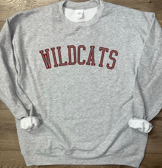 Adult Newark Wildcats Arched Wildcats Crewneck Sweatshirt