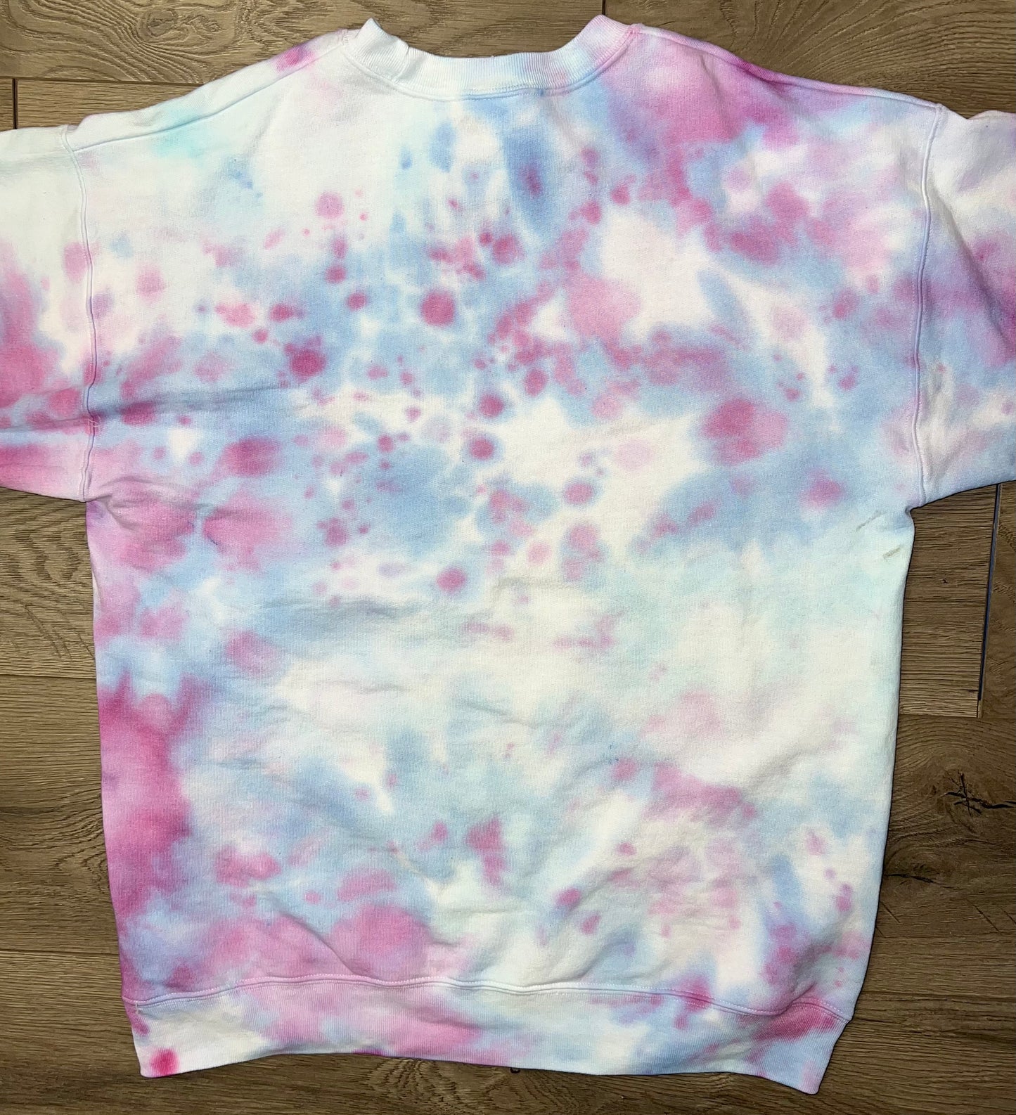 Hand-dyed Pink/Blue Tie Dye Crewneck Sweatshirt