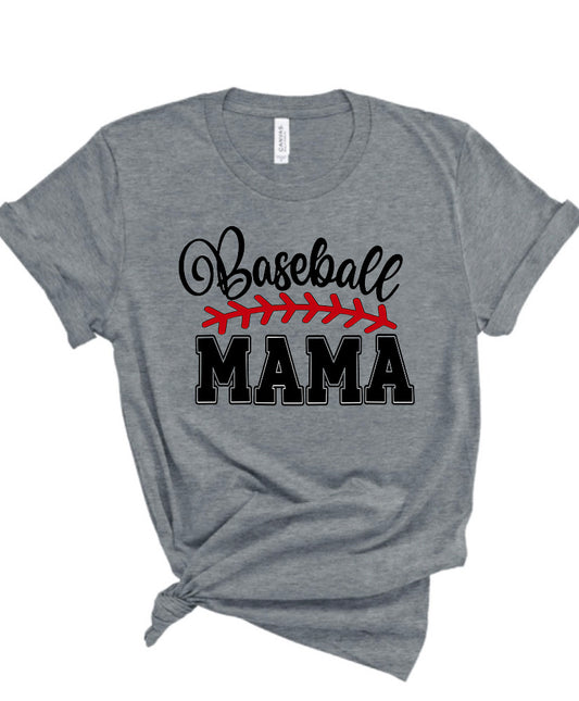 Baseball Mama Baseball Lace Bella Canvas T-shirt