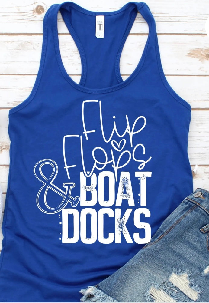 Flip Flops & Boat Docks Racerback Bella Canvas Tank