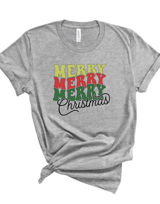 Adult Merry Merry Christmas Bella Canvas T-shirt