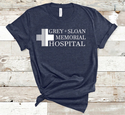 Grey Sloan Memorial Hospital Grey’s Anatomy Bella Canvas T-shirt - WHITE