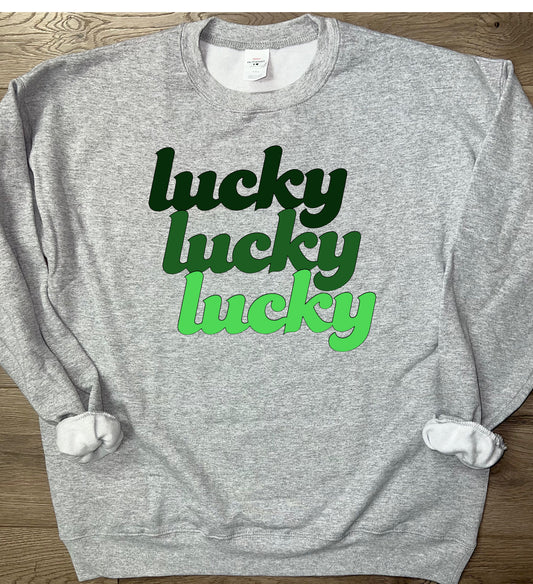 Lucky Lucky Lucky St. Patrick’s Day Crewneck Sweatshirt