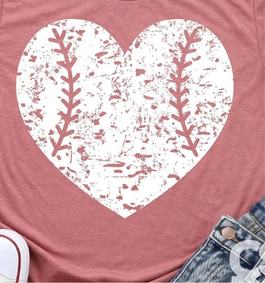 Distressed Heart Baseball Racerback Bella Canvas Tank