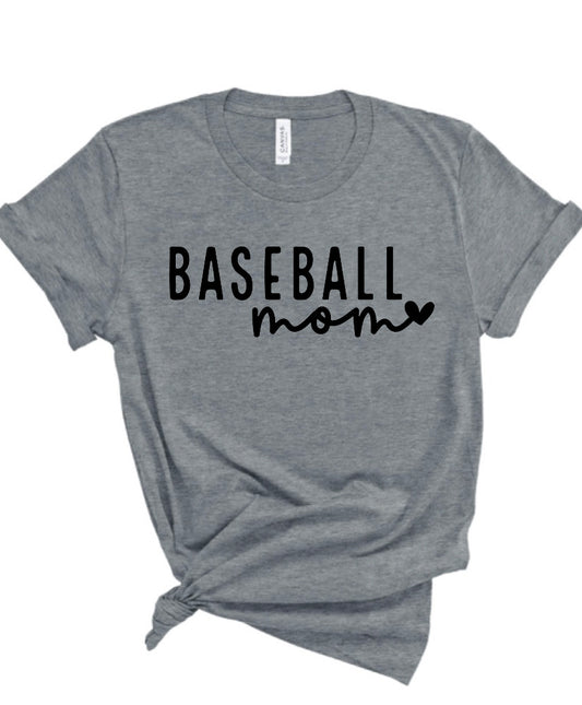 Baseball Mom Heart Bella Canvas T-shirt