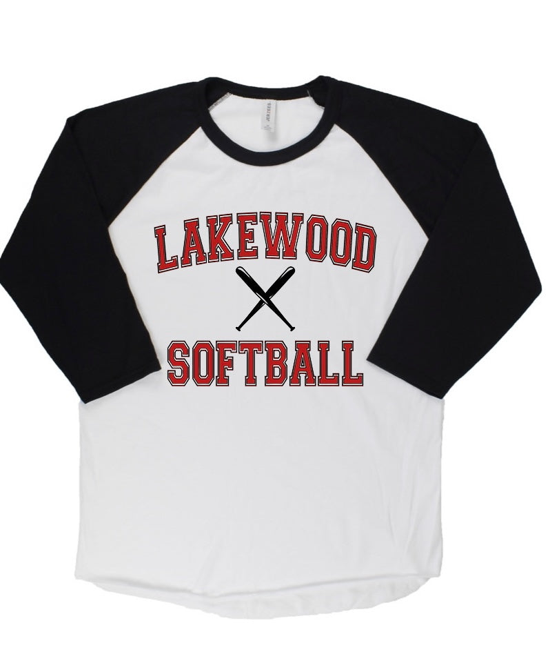 Adult Lakewood Lancers Lakewood Softball or Baseball Bat Center Baseball Tee