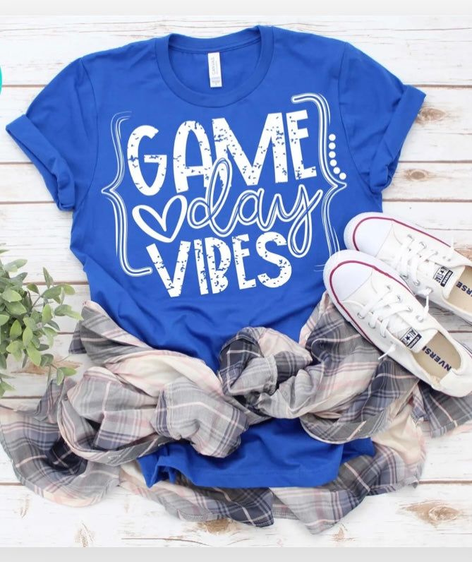Game Day Vibes Bella Canvas T-shirt - WHITE PRINT