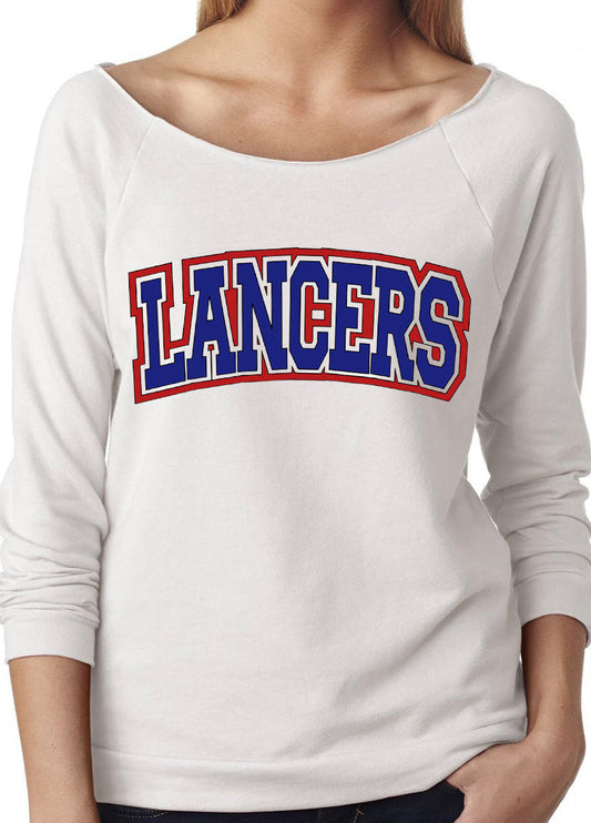 Adult Lakewood Lancers Block Outline Lancers Off-Shoulder Lightweight Top